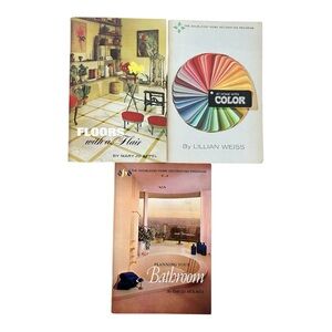 Doubleday Home Decorating Program Book MCM Lot of 3 Color Floors Bathroom 19…
